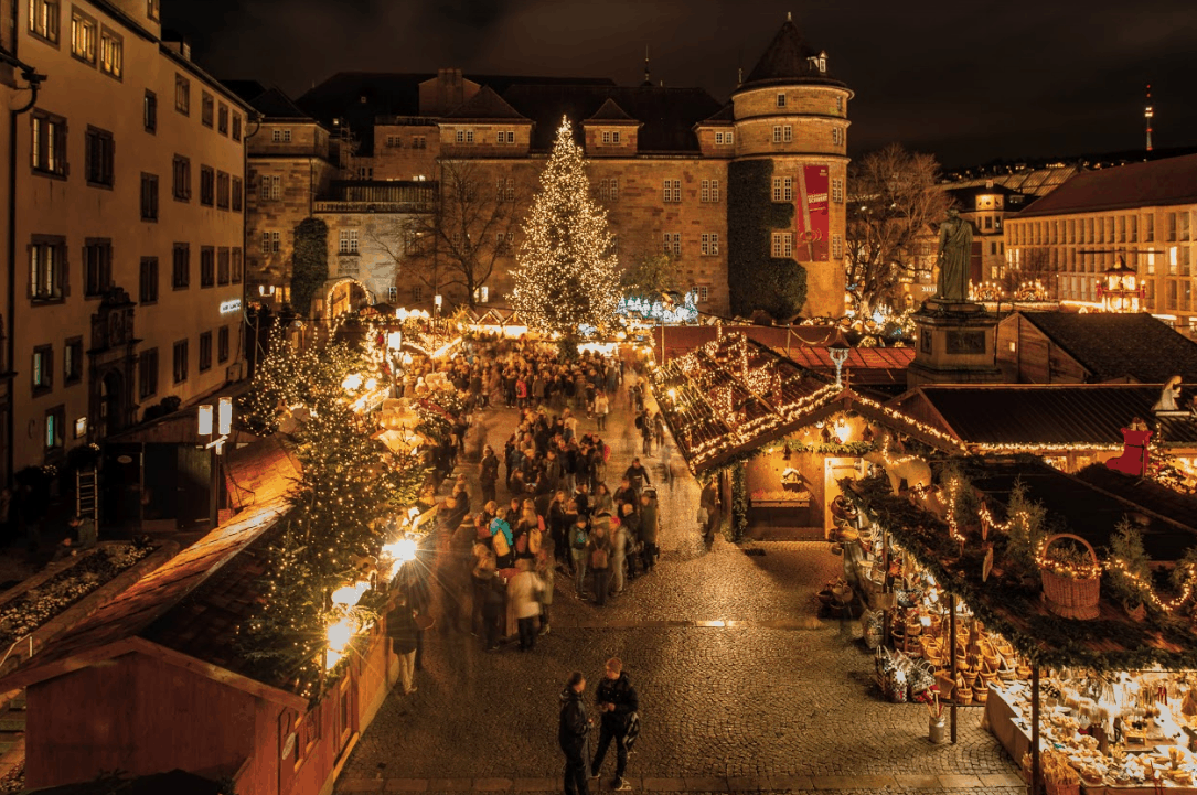Schiller Square in Stuttgart: The Heart of the Christmas Market.