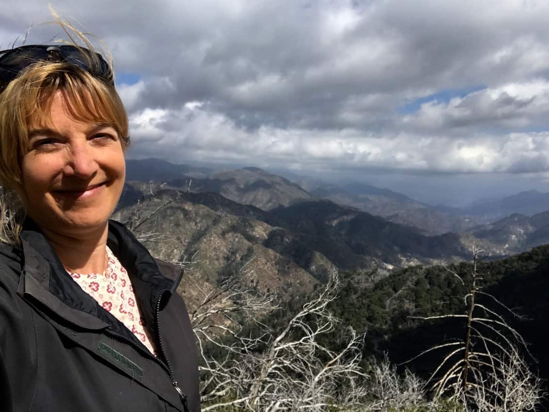 Author, Sonja Stark, enjoys views of the Angeles National Forest just north of Los Angeles, California, close to the famous Mount Wilson Observatory