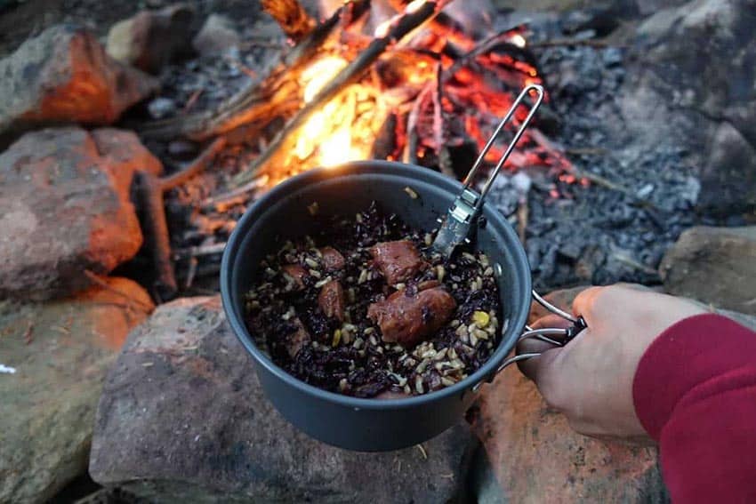 cooking at Dolly Sods campsite