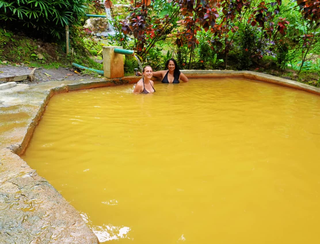 Soaking in Ti Kwen Glo Cho thermal springs