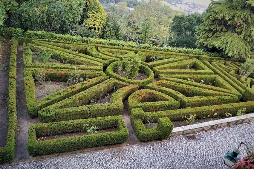 Manicured gardens in Palace de Seteais, Sintra, Portugal