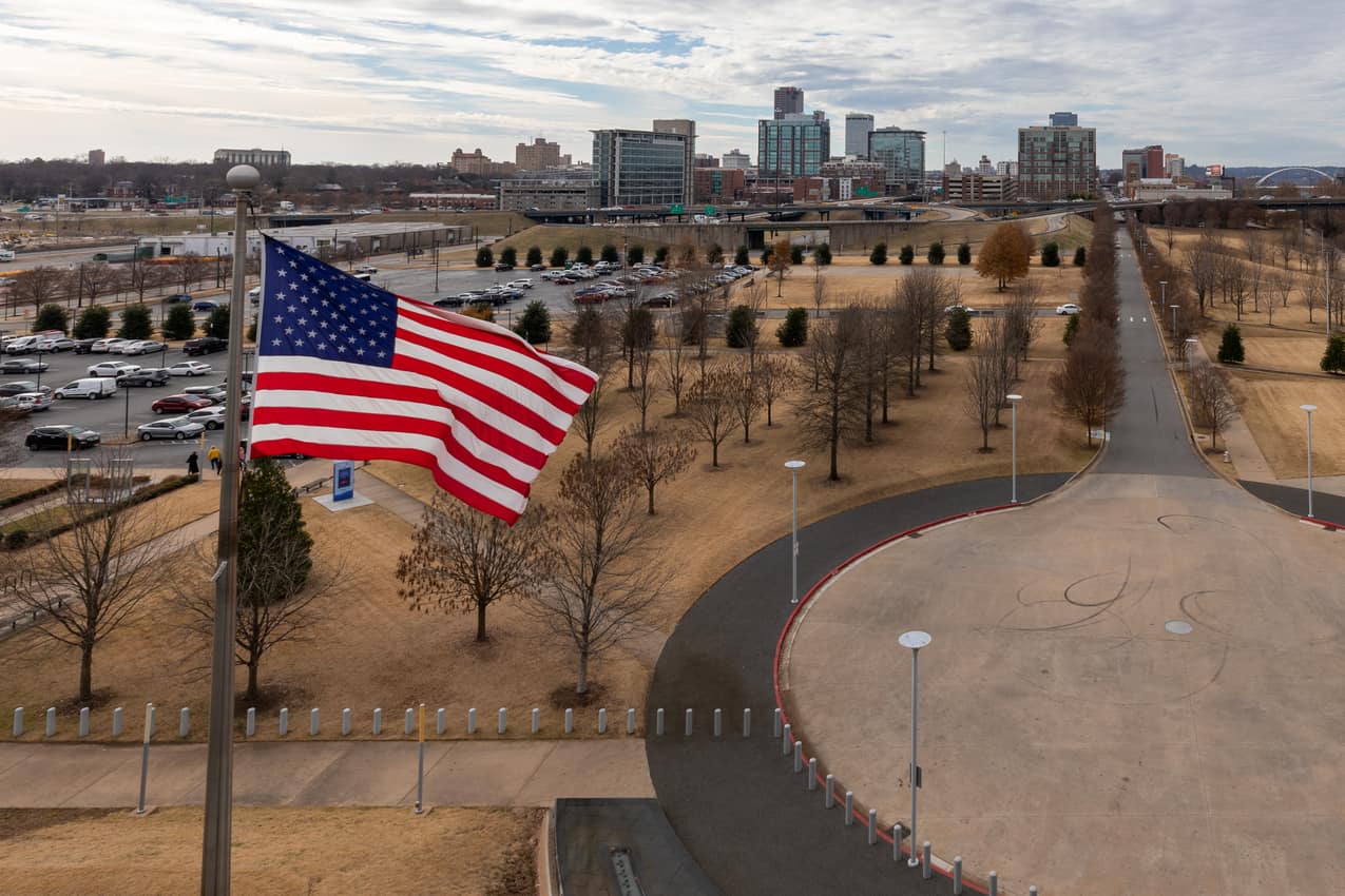 Little Rock AR skyline from the Clinton Library.