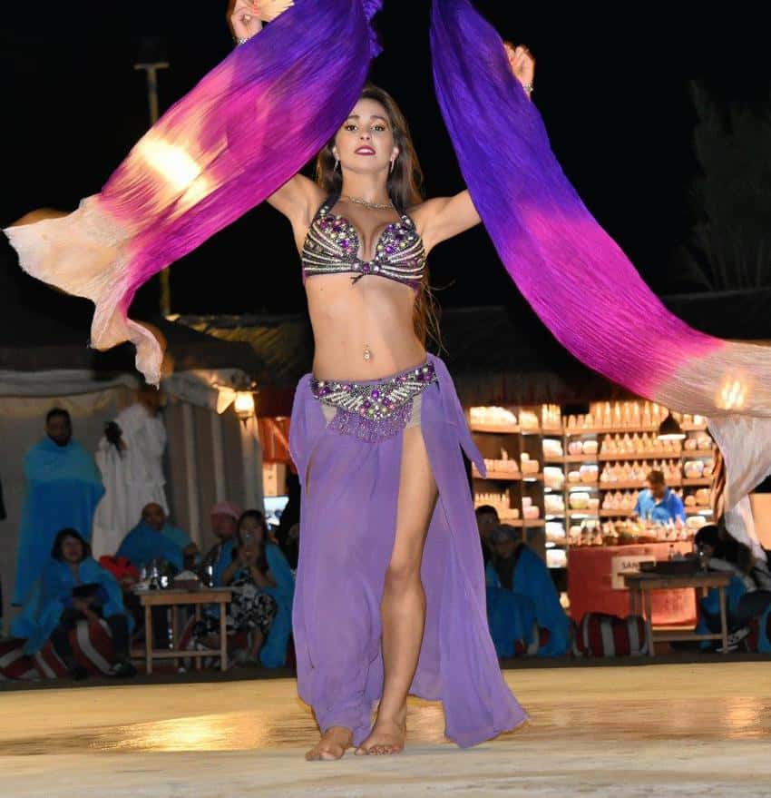 A beautiful dancer ended the Arabian desert evening