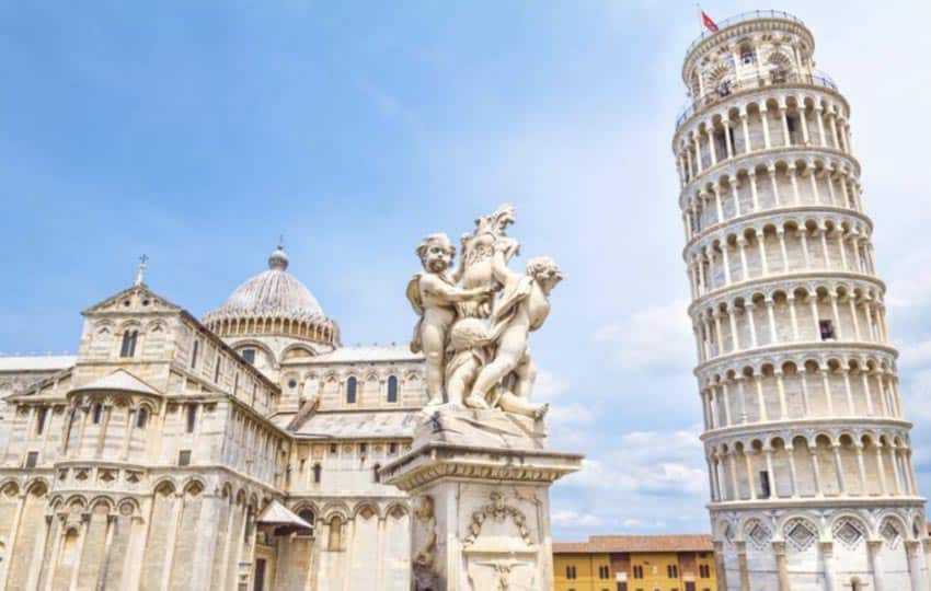 is the campanile, or freestanding bell tower, of the cathedral of the Italian city of Pisa, known worldwide for its nearly four-degree lean,