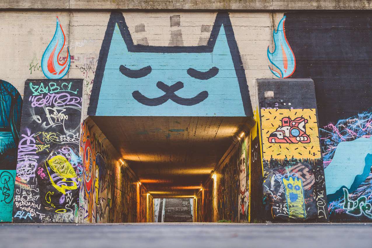 This happy cat symbolizes Kaunas celebrations as the 2022 Capital of European Culture.