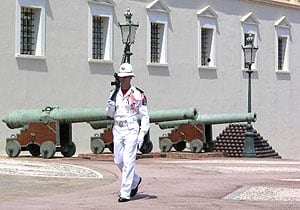 A guard at the palace of Prince Albert II of Monaco - photos by Jennifer Wattam Klit