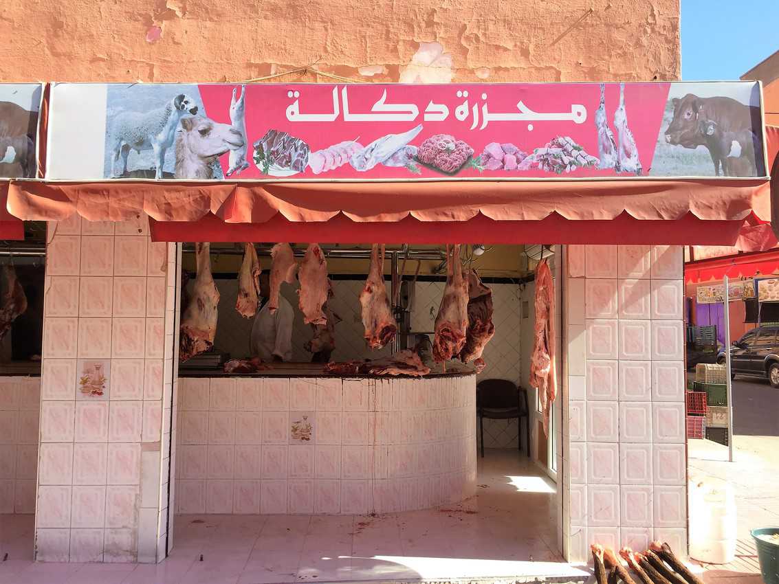 A butcher shop in Laayoune.