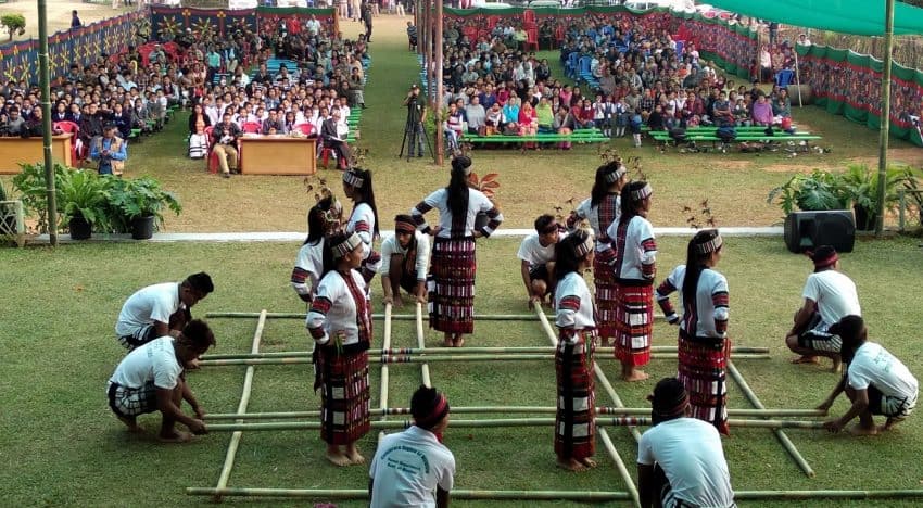 Celebration of the Sangai festival in the remote areas of Manipur. The ten-day festival takes place throughout the state.