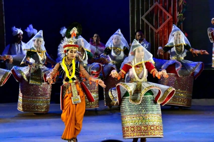 Radha Krishna Dance during Sangai celebrations. Hinduism is the primary religion followed by Manipuris constituting half of the state population.