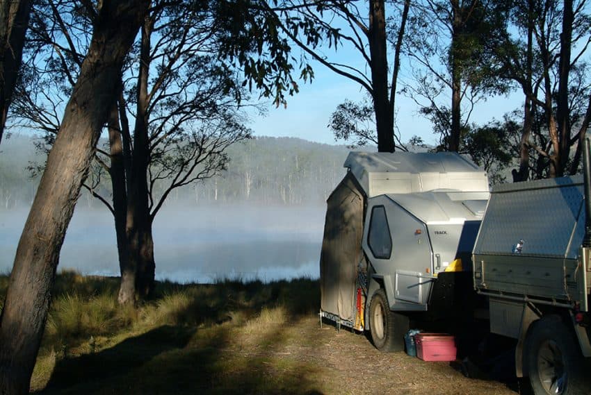 Mist hangs over our Central Plateau camp ©