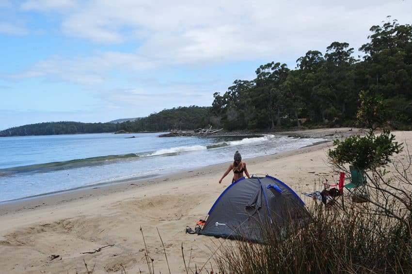 Beach front camping on way to Cockle Creek 