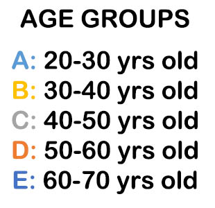 Age groups for the survey