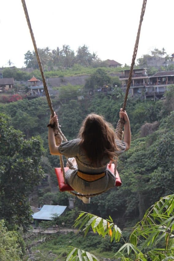Yes, you have to pay to ride this swing in Bali! Locals make a lot of money from this!