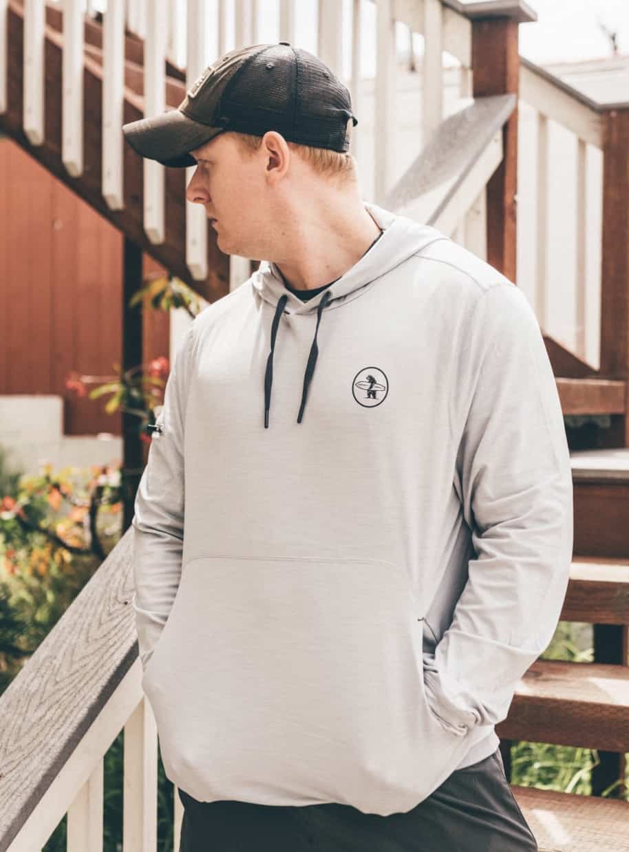 Everyday California SPF men's hoodie perfect for summer.