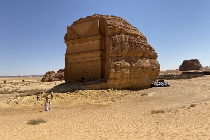 The Nabataeans carved the tombs from the top down.