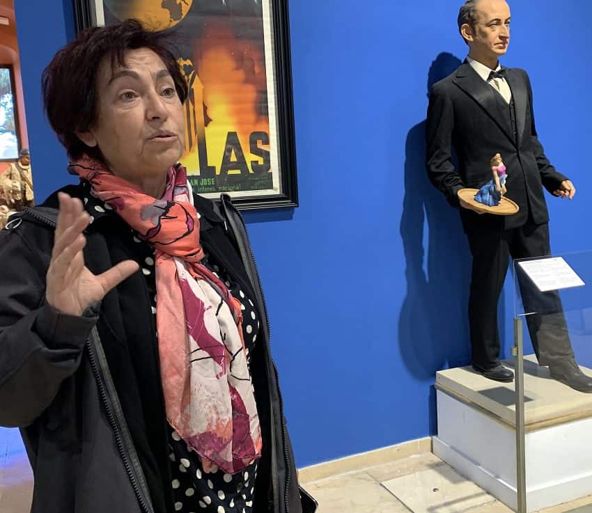 Museum coordinator Vicenta Expósito explains the history of Fallas