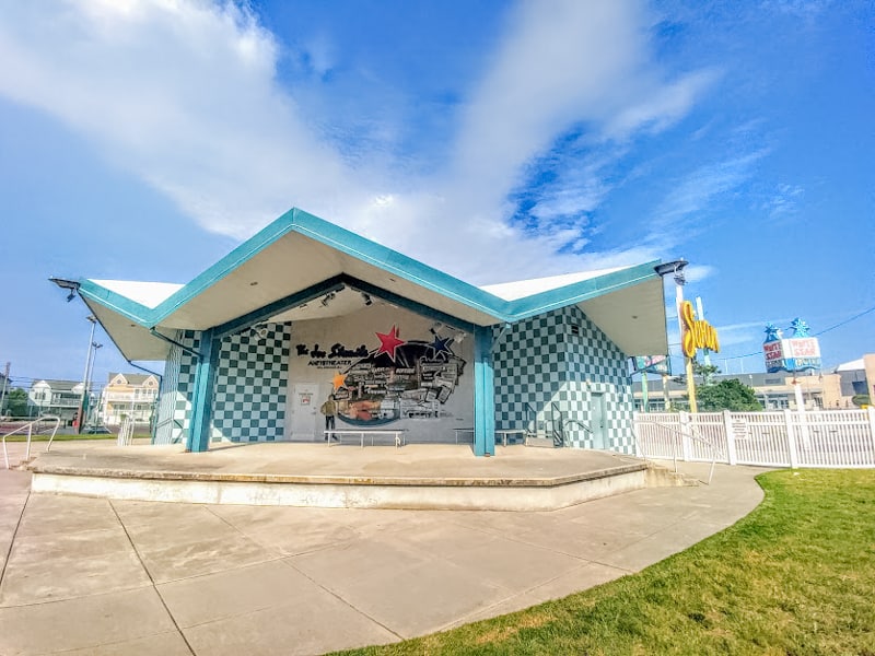 As evidenced in the bandshell at the Doo Wop Museum, the style architecture is ubiquitous in Wildwood.
