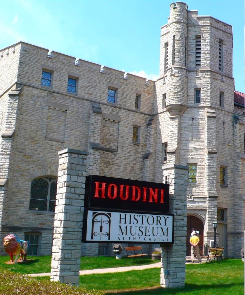 The History Museum at the Castle in Appleton, Wisconsin, features exhibits about magician Houdini.