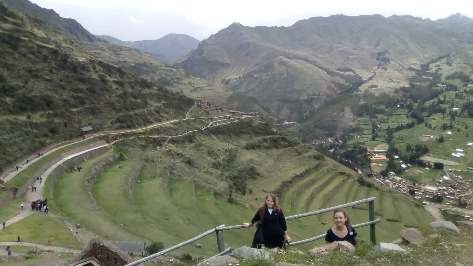 Walking down with my sister in law wasn't that hard as walking up in Pisac, Peru.