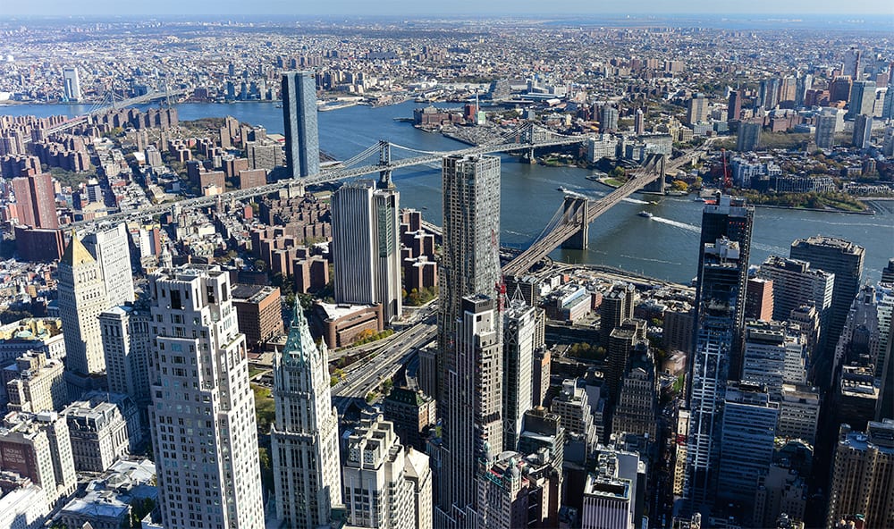 New York City skyline looking south, 2019