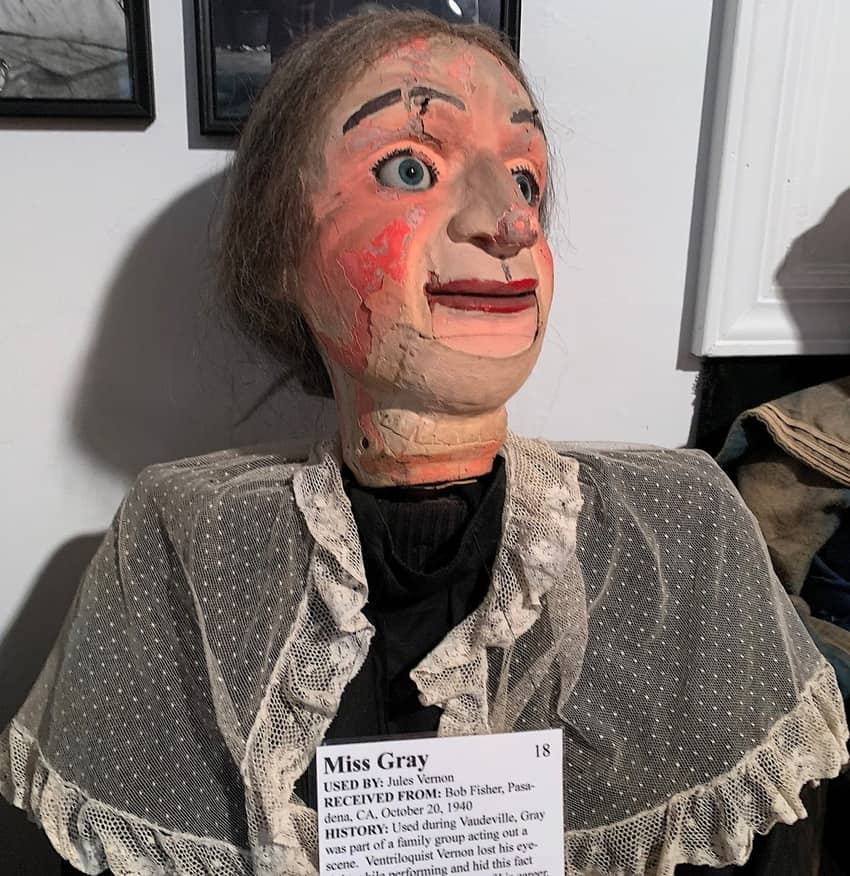 Miss Gray was one of the dummies used by blind ventriloquist Jules Vernon.