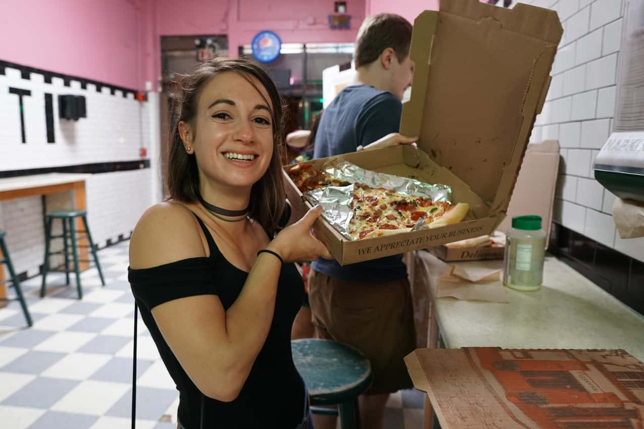 DC is famous for its one-foot long slices of pizza, cut from a whopping 32-inch pie. Steph Liquori photos.