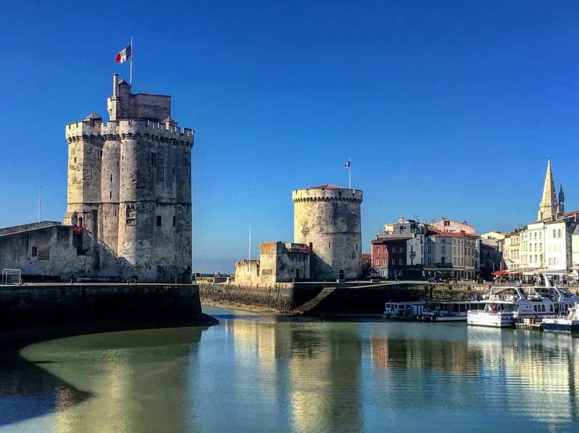 The fortified Harbor entrance of La Rochelle, France. Donald Grant photo.