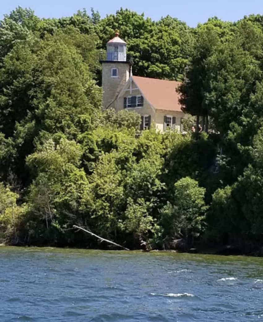 Eagle Bluff LIghthouse from the lake
