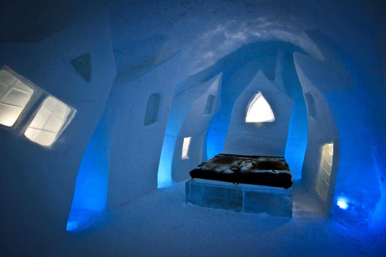 Inside the famous Ice Hotel in Jukkasjaervi, Sweden.