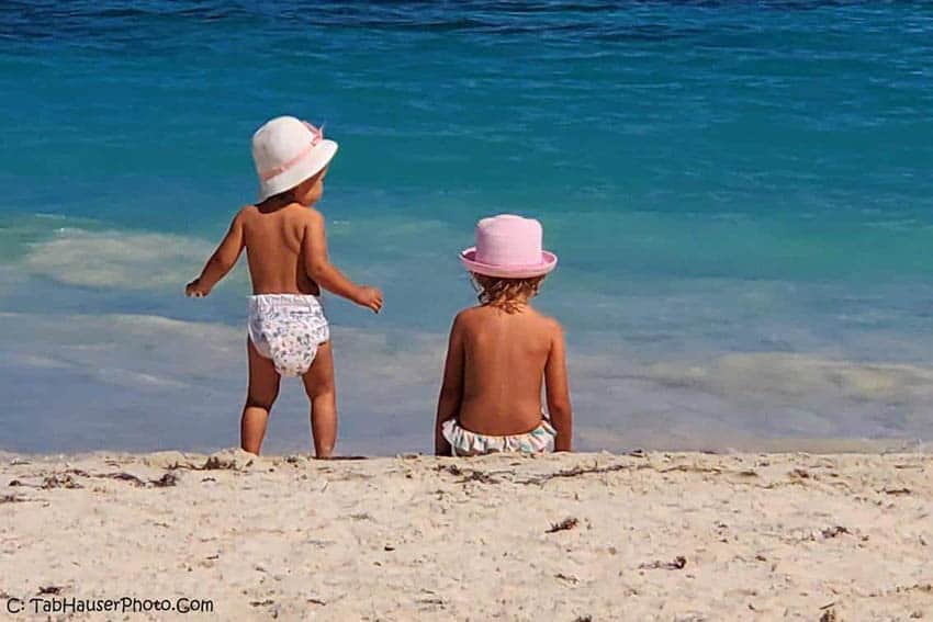 Sisters on beach