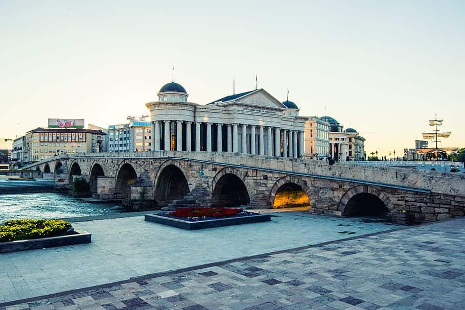 A stone bridge in Macedonia over the Shkup river