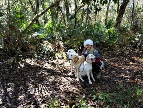 Dogs are welcome on the trails at 7 Creeks too. Nancy Moreland photo. 