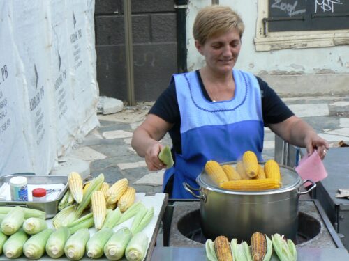 corn vendor in Zagreb