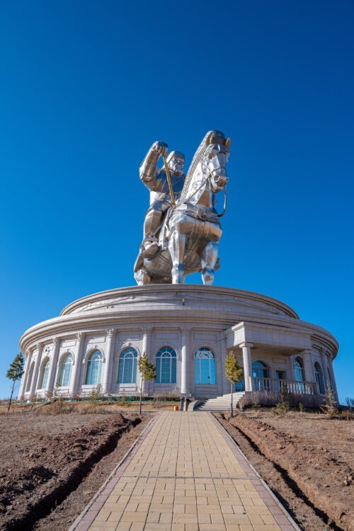 The Chinggis Khan Equestrian Statue. 131 foot heigh memorial to the most well known leader in Mongolia's history. It's an attention grabber, especially considering it's the only major building for miles around.