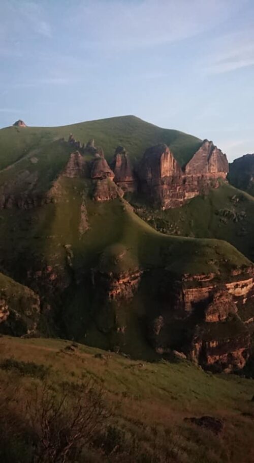 jagged mountains in Drakensberg, South Africa.