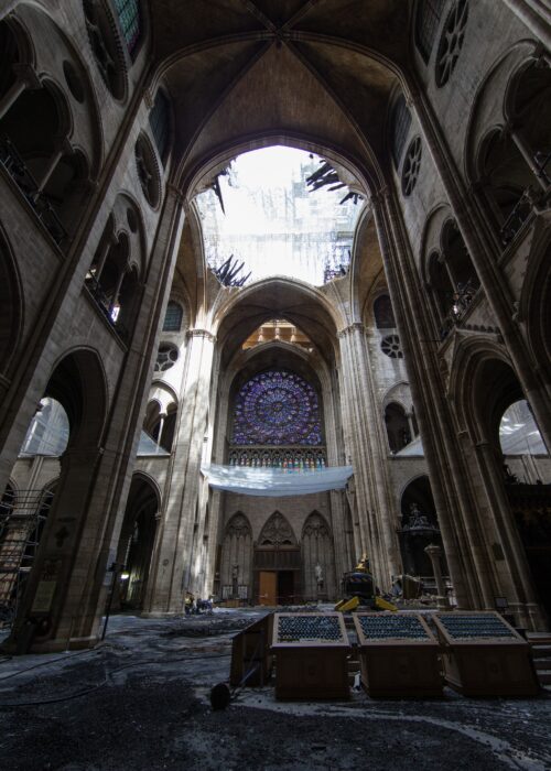 Post-fire interior vault Friends of Notre Dame de Paris Photos