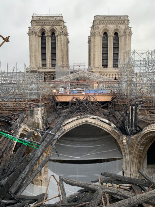 Post-fire scaffolding removal Friends of Notre Dame de Paris Photos