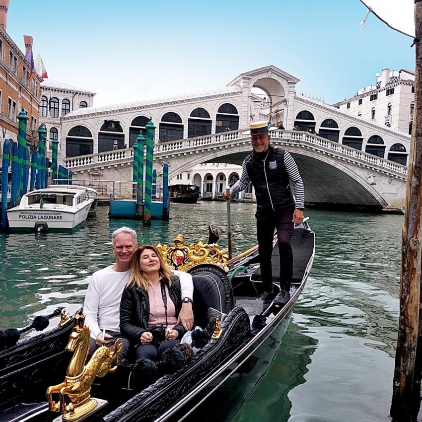 Enjoying a discounted gondola ride in Venice, just after the city's lockdown was lifted. Marina Pasucci photos.