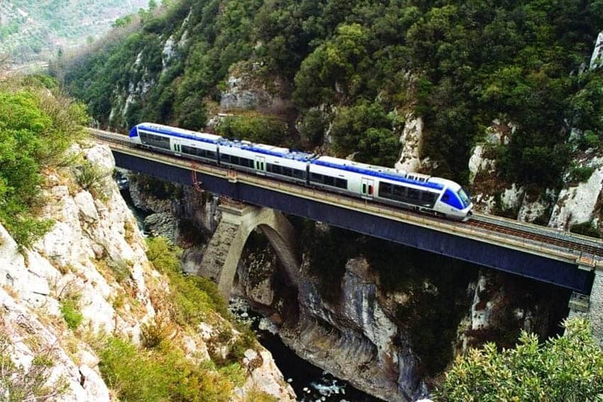 mountainside train