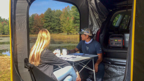 Car Glamping with a view Photo by Erik Trinidad