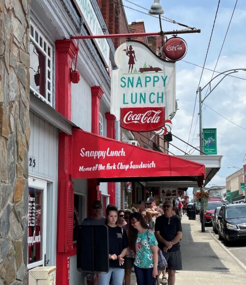 Lines build up early to get into Snappy Lunch in Mt Airy.