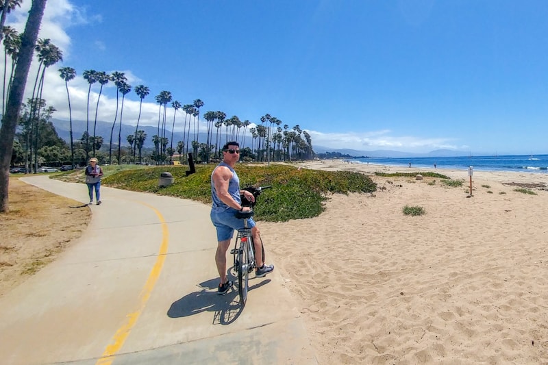 Out and about soaking up nature in America's Riviera, here at East Beach on one of many bike paths. Photos C. Ludgate