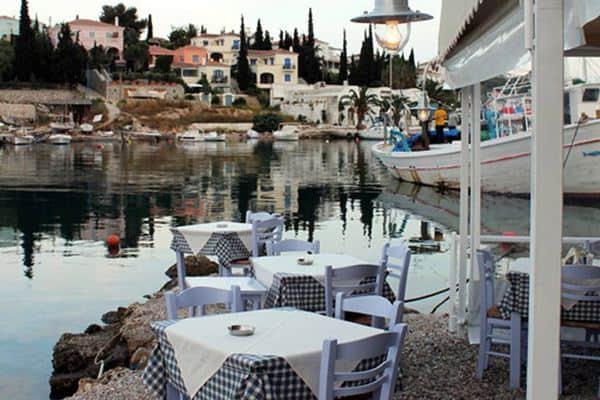 A waterfront taverna in Spetses, Greece. Gary Van Hass photos.