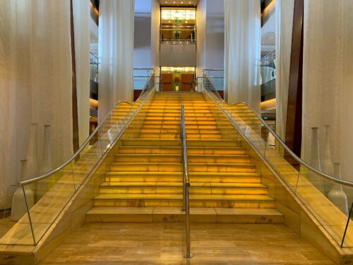 staircase on central atrium