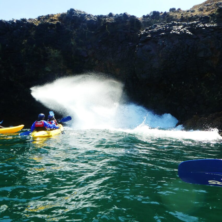Channel Islands Blowhole- very active on our kayaking adventure