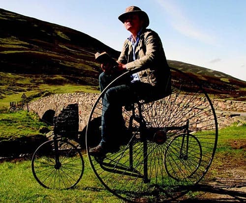 Paul Murton his Victorian rudge lever tricycle – not the easiest form of transport