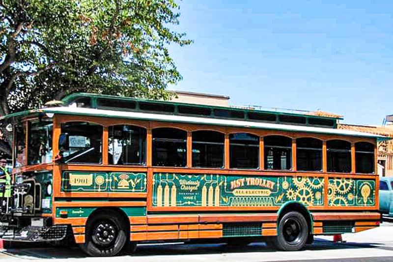 MST electric Trolley in Pacific Grove.