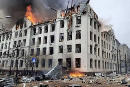 ukraine bombed building