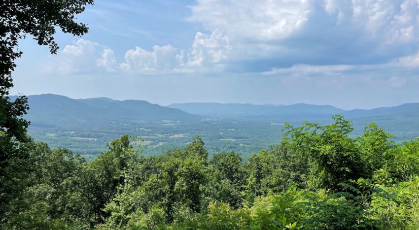 The Blue Ridge Mountains VA really do look blue from a distance. Traveling on the 469-mile Blue Ridge Parkway, there are hundreds of pull-offs for scenic views.