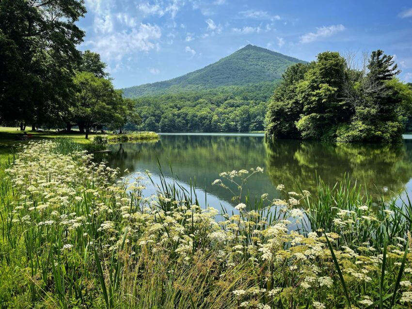 Peaks of the Otter is one of the most tranquil spots on the Blue Ridge Parkway with a restaurant and a lovely one mile walk around a lake.
